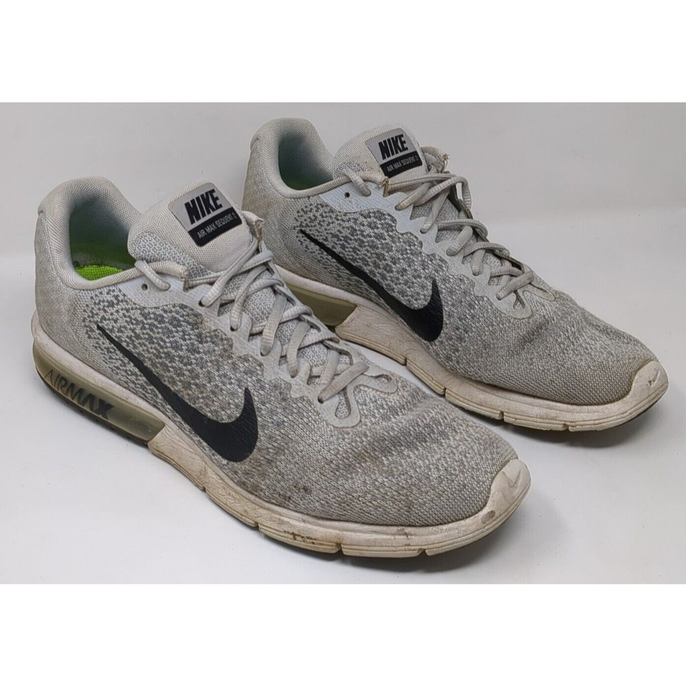 Nike Air Max Sequent 2 Mens Shoes Sneakers Running Gray Knit‎ 852461-002 Size 12